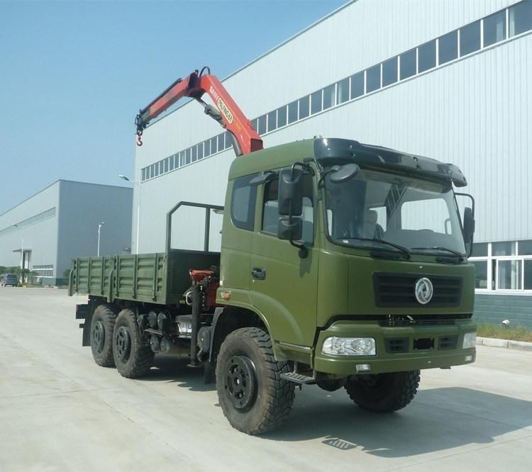Dongfeng 6X6 off-Road Truck with 5 to 6.3 Ton Knuckle Arm Crane for Sale