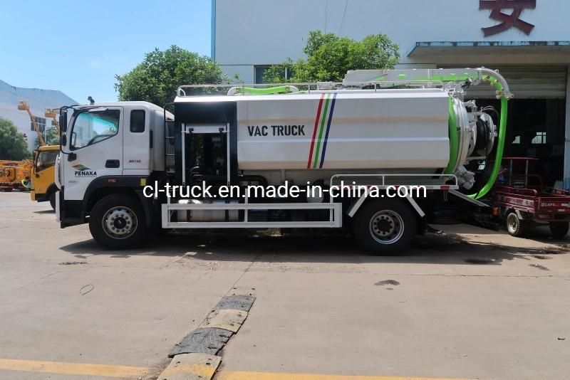 Foton Aumark High Pressure Washing Vacuum Sewer Cleaner Flushing Vehicle Sewage Suction Tank Fecal Sludge Truck 10m3 for Sale