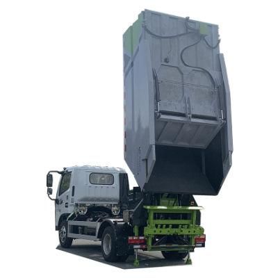 High Efficient DFAC 7m3 Rear Loading Compressed Garbage Truck with Hydraulic Lifting Box for Unloading Garbage