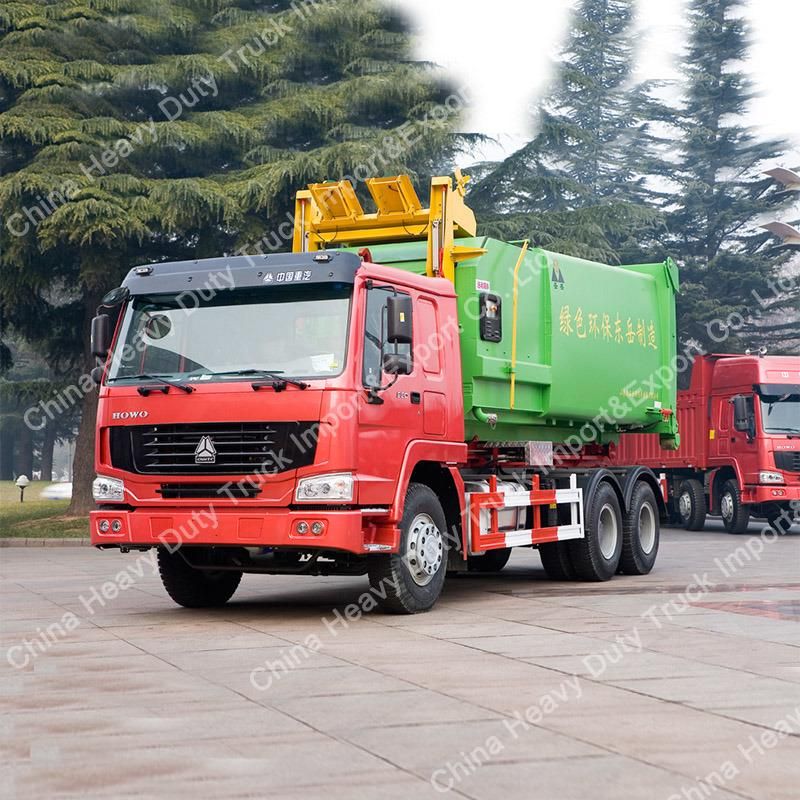 6*4 20 Ton 266HP Hydraulic Hook Arm Garbage Truck