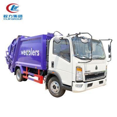New Condiiton HOWO 4*2 Rear Garabage Compactor Truck for Sale