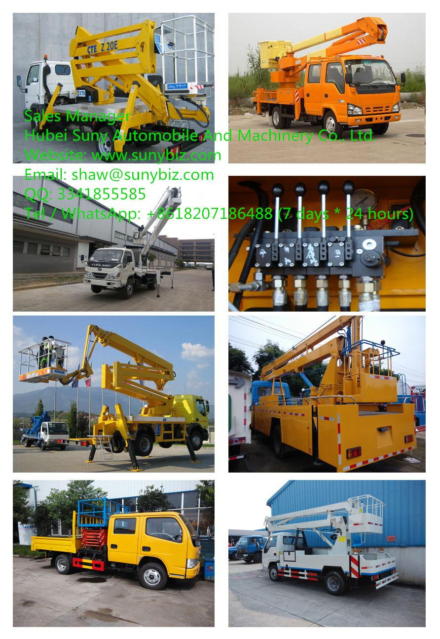 High Altitude Aerial Working Platform Truck 12m 14m Cherry Picker Truck for Sale