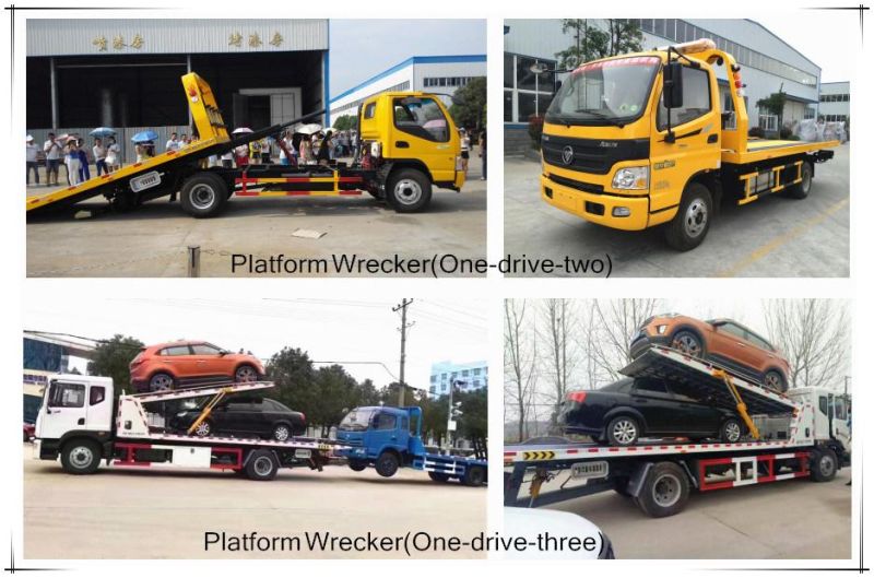 4X2 3ton 5ton 6ton Platform Wrecker Truck Towing Truck for Road Recovery