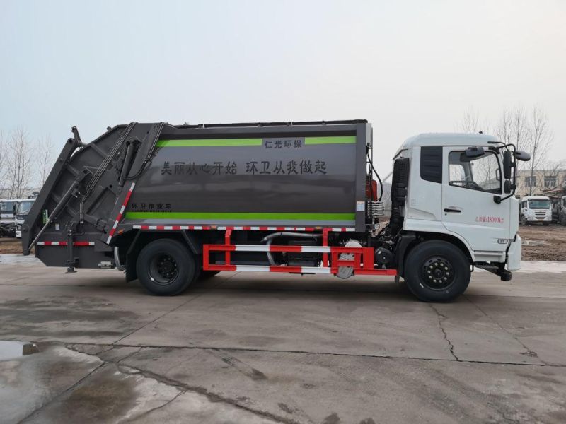 High Efficiency DFAC 12m3 Loaded Compressed Roll-off Garbage Trucks for City Cleaning Sales to Ghana