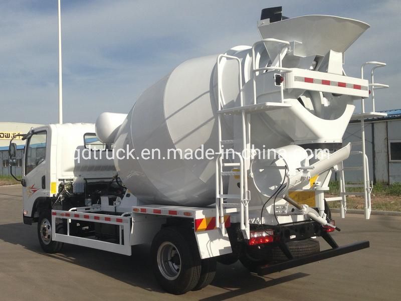 Construction site using ready mix 3m3 mini concrete mixer truck