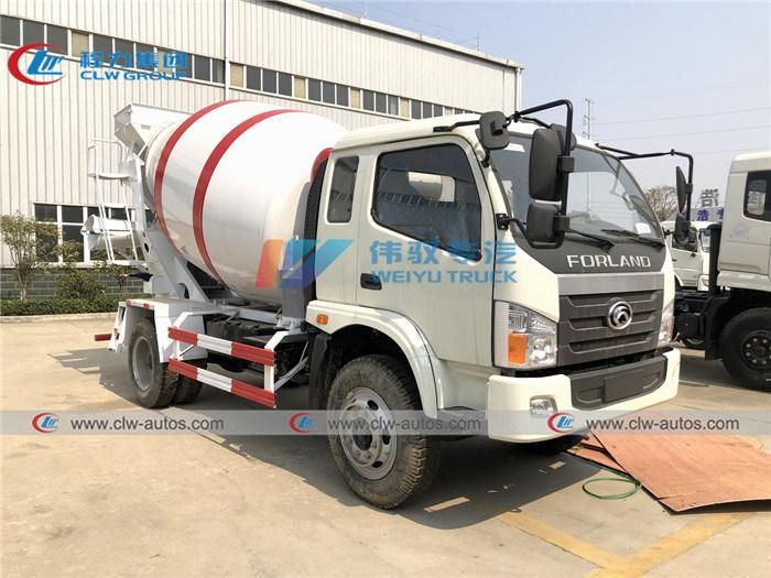 China Forland Mini 3cbm Concrete Mixer Truck 4cbm 5cbm Cement Mixer Truck