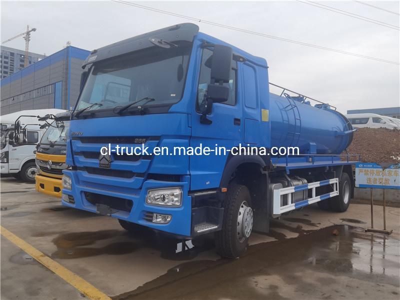 Good Quality 4X2 Factory Price HOWO 12000 Liters High Pressure Jetting Vacuum Sewer Sludge Cleaning Sewage Suction Tank Fecal Sucker Tanker Truck