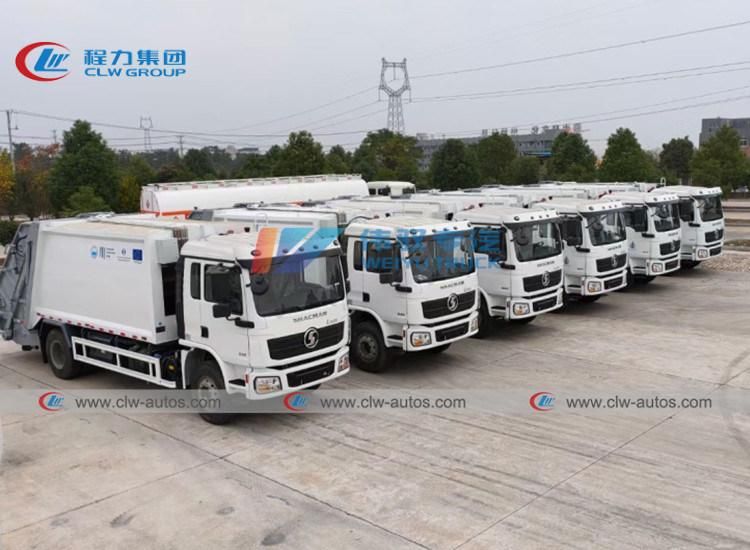 China 6 Wheels 4X2 14cbm 14m3 Compressed Garbage Transport Truck Rear Loader Shacman Garbage Compactor Truck for Kazakhstan
