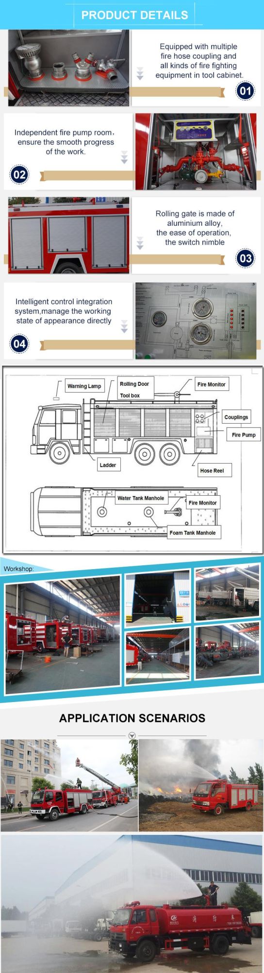 Isuzu Small Water Foam Fire Trucks Fire Rescue Engines Supplier