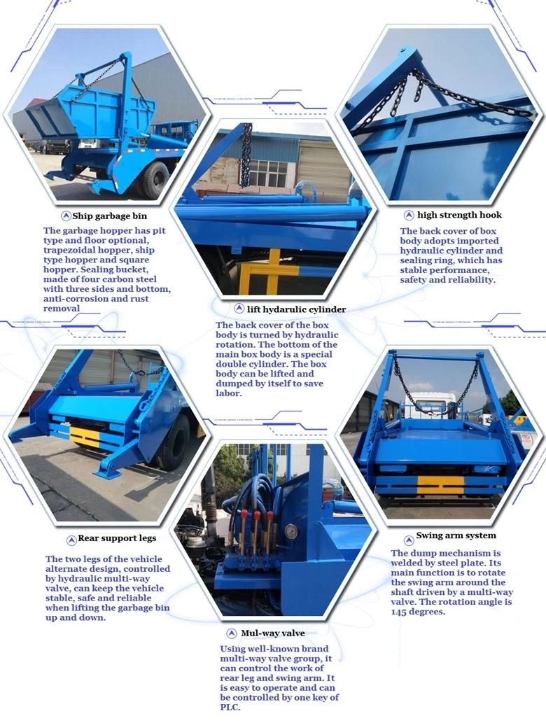 Made in China Dongfeng LHD Rhd 6ton 7ton 8ton Refused Collector Garbge Truck 9m3 10m3 Self-Discharging Skipper Garbage Truck in Stock