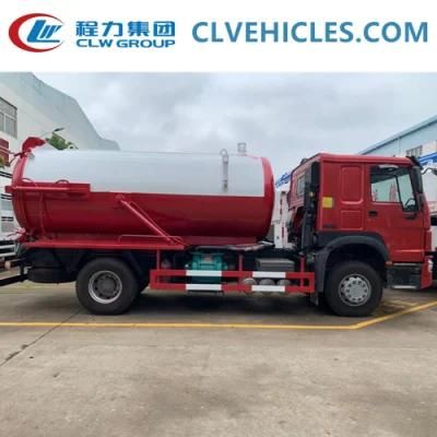 Sinotruk 4X2 10m3 12m3 Italy Pump Sewer Vacuum Tank Truck