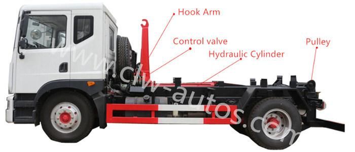 12 Ton Dongfeng Brand Hook Arm Garbage Truck with 12-15 Cbm Garbage Dump Truck for Sale