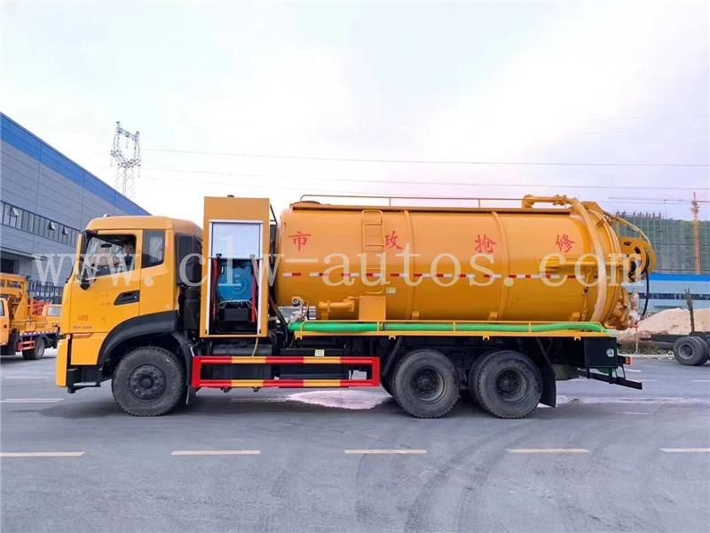 Dongfeng Kinland 6X4 15000 Litres Vacuum Sewage Suction and High Pressure Cleaning Truck