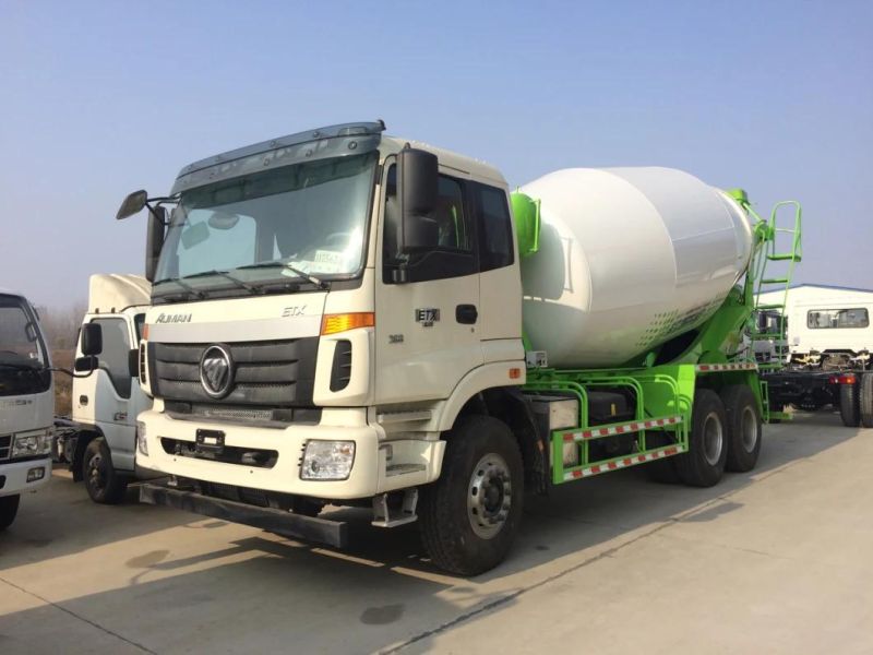 Foton Auman Etx 10-Wheeler Concrete Mixer Tank Truck 8~10 Cubic Meters Cement Mixing Truck