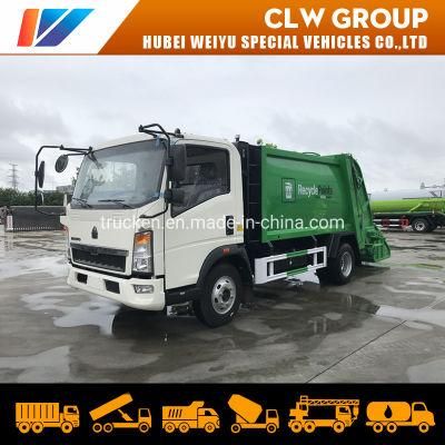 Sinotruck HOWO 6 Wheeler 4*2 140HP 5m3 6m3 Compresssion Garbage Compactor Waste Collection Truck