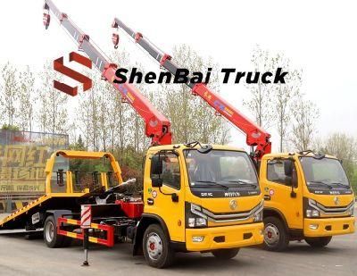 Factory Directly Sale Dongfeng 4X2 Wrecker with Crane 5 Ton Straight Boom Crane
