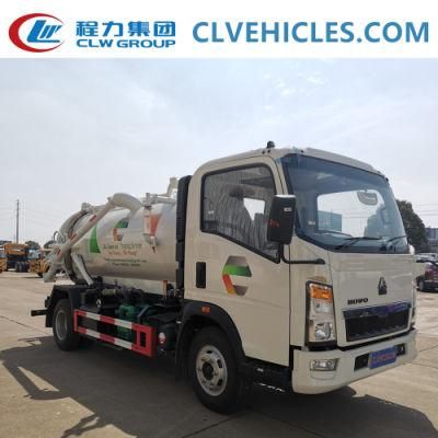 Sinotruk HOWO 4*2 5m3 8m3 Sewage Suction Vacuum Jetting Truck