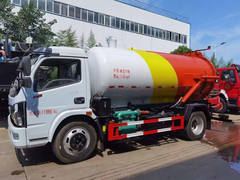 Dongfeng 5cbm Septic Tank Truck 6000liters Vacuum Suction Truck 6cbm Sewage Suction Truck