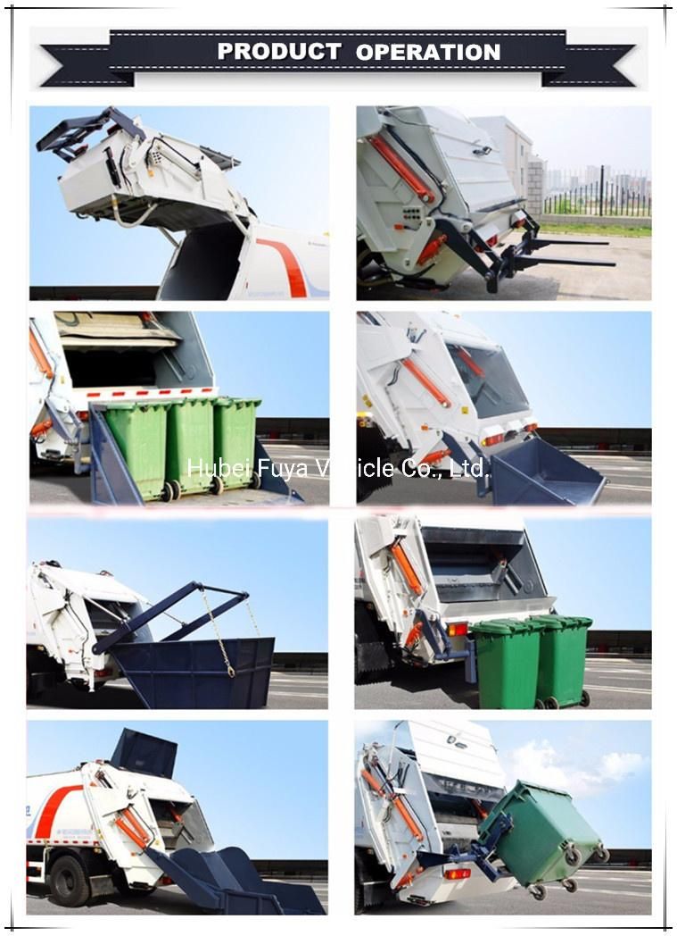 HOWO 4X2 7 Cbm Rear Compactor Garbage Truck with Rear Compacting