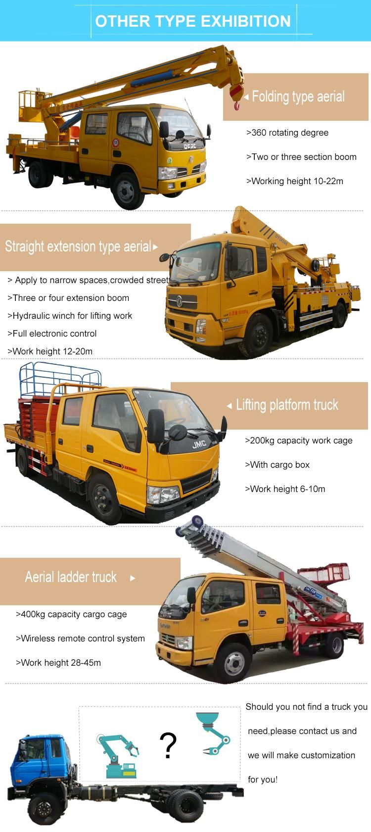 Isuzu Isolated Basket Crane Truck Hydraulic Aerial Platform Truck