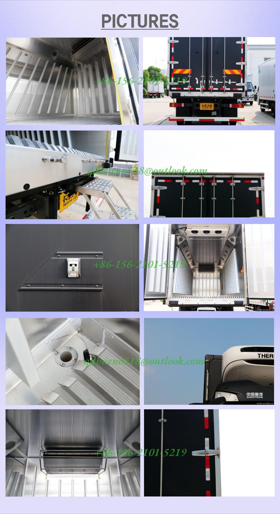 Sinotruk HOWO 3ton 5ton 10ton Euro4 Left Hand Driving Freezer Refrigerator Refrigerated Box Van Truck