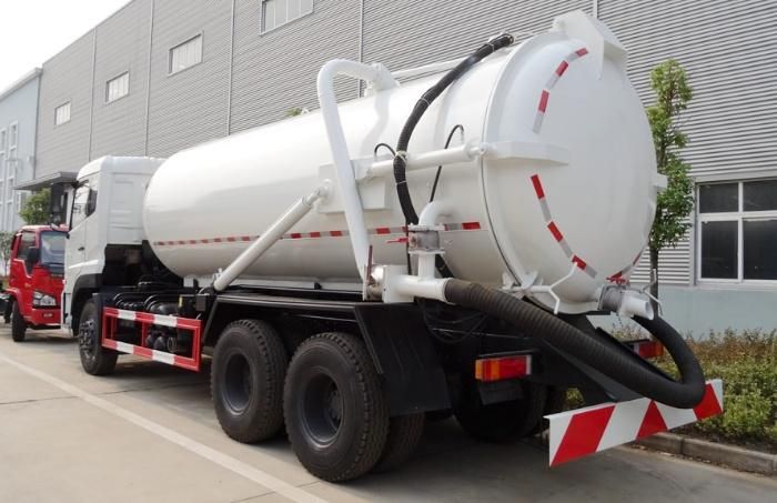 Dongfeng 18cbm 18000liters Road Cleaning Sewage Fecal Vacuum Suction Truck with Hydraulic Lifting System