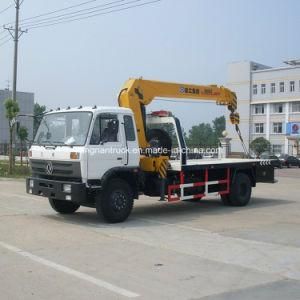 Dongfeng Flatbed Wrecker Tow Truck with 5 Ton Crane