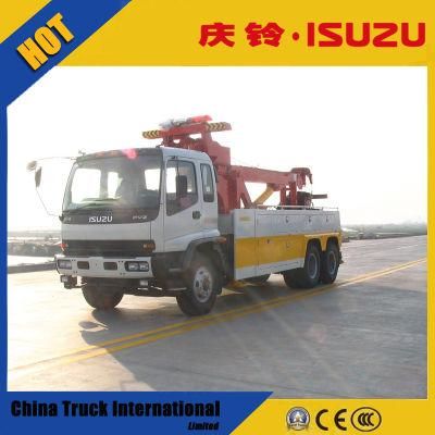 6*4 Isuzu Left Drive Flatbed Towing Rollback Car Carrier Recovery Full Landing Flat Bed 22t Wrecker Tow Truck