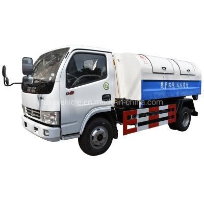 Chinese Brand Dongfeng 3 Ton 4 Ton Hooklift Garbage Truck 4m3 5m3 Detachable Garbage Bin Roll off Trash Truck