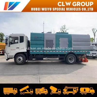 99% Cleaning 10tons Dongfeng Vacuum Sweeper Truck for Heavy Dust Road Street Sweeping Without Brush with Road Water Flushing Devices