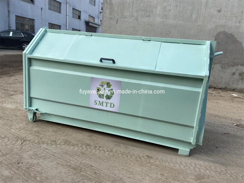 Small 2m3 Carbon Steel 2000 Litres 2cbm 2ton 2 Cubic Meters Waste Garbage Bin