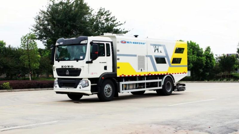 China Is High-End Deep Cleaning Vehicle Trash Truck 7 Cbm Water Tank 9 Cbm HOWO