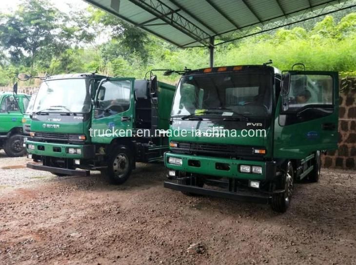 Isuzu Fvr Garbage Compactor Truck 6 Wheel 15m3 Waste Container Rear Loading Refuse Collection