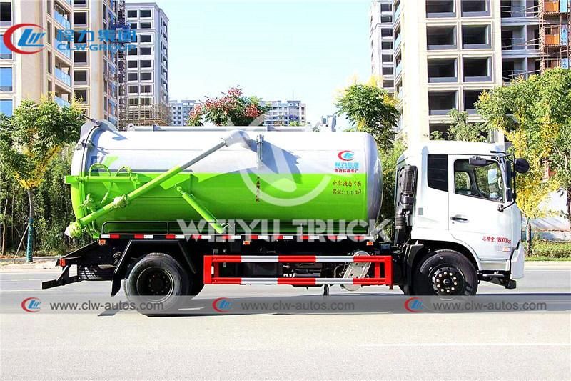 Dongfeng Tianjin Kinrun 4X2 12000liters 12tons Vacuum Sewer Suction Tanker Truck Septic Tank Truck