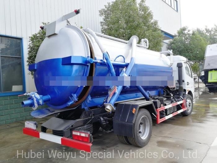 China Dongfeng 6000liters 6cbm 6m3 City/Wells/Street Cleaning Vehicles 6tons Sewage Fecal Vacuum Suction Truck on Sale