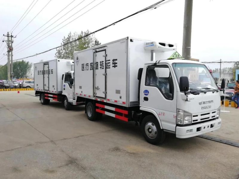 Isu-Zu Medical Waste Refuse Transfer Vehicle Hospital Waste Shippingtruck with Refrigeration Function