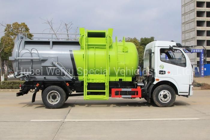 China Dongfeng 6000liters/6cbm Kitchen Refuse Truck Side Loading Kitchen Waste Garbage Truck