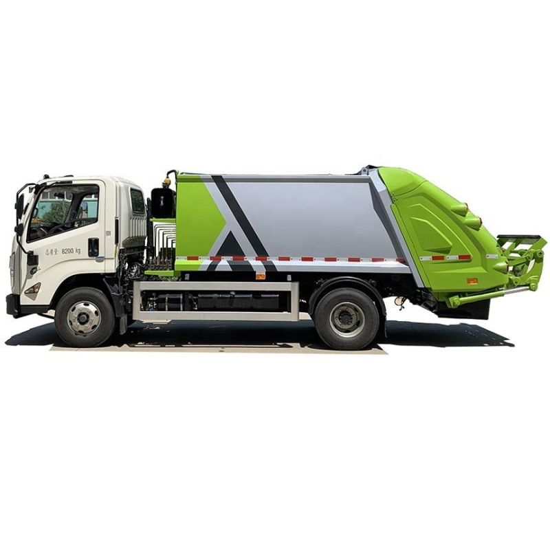 High Performance Compressed Garbage Truck, 8m3 Compression Garbage Truck with PLC or Can Operation System for Sales