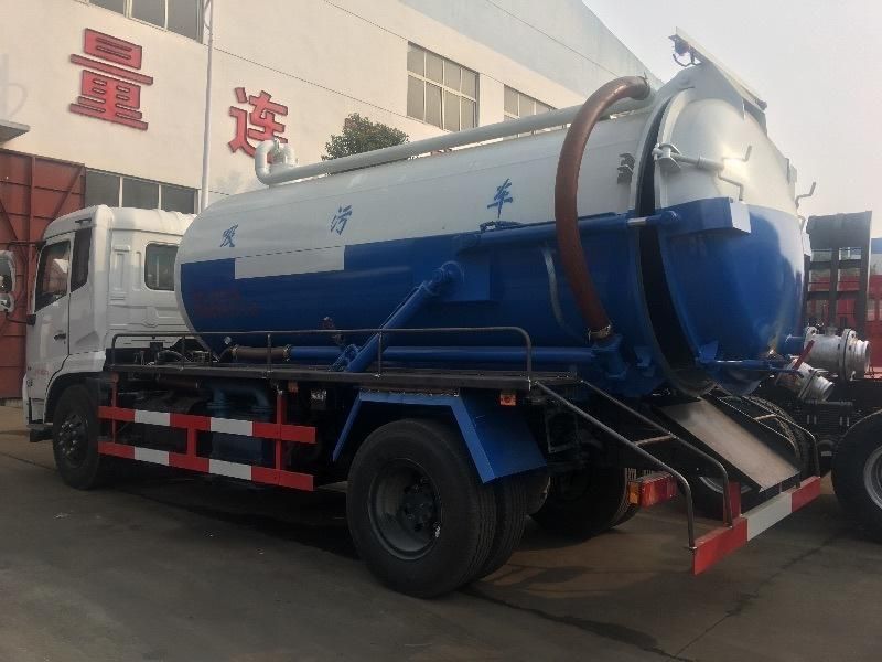 Dongfeng Kingrun 8m3 10m3 12m3 Combination Vacuum Jetting Truck with Sludge Tank and Fresh Water Tank (Italy vacuum pump high pressure jetting pump)