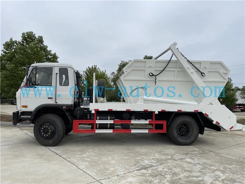 Dongfeng Brand 4X2 4cbm 4tons Swing Arm Garbage Truck Skip Loader Garbage Truck for Sanitation Services