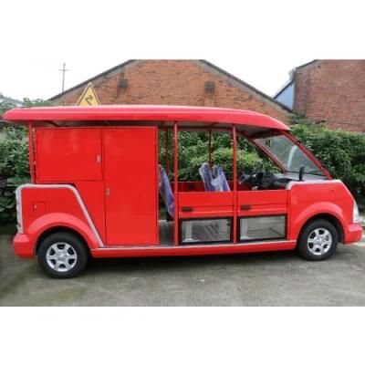 Red Battery Gasoline Electric Electric Sightseeing Car with 6 Seaters for Families Travel