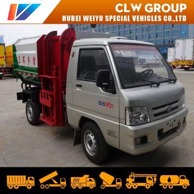 China Factory Price Foton 2000liters 2cbm Side Loading Hanging Barrel Garbage Truck