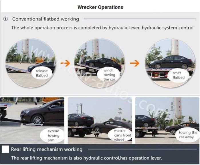 Heavy Duty FAW Flatbed Tilt Tray Wrecker Tow Truck 10ton Loading 15ton Under Lift for Road Saving Truck Delivery