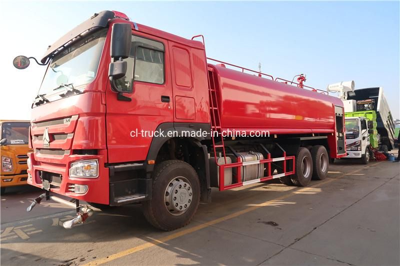 Good Quality Sinotruk HOWO 6X4 Type Simple Water Fire Truck 20000liters 20tons