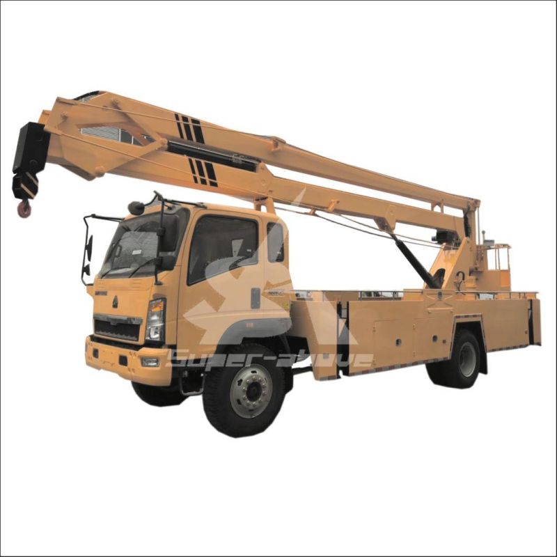 Crank Lifting Platform Truck for Street Lamp Maintenance in Factory Building