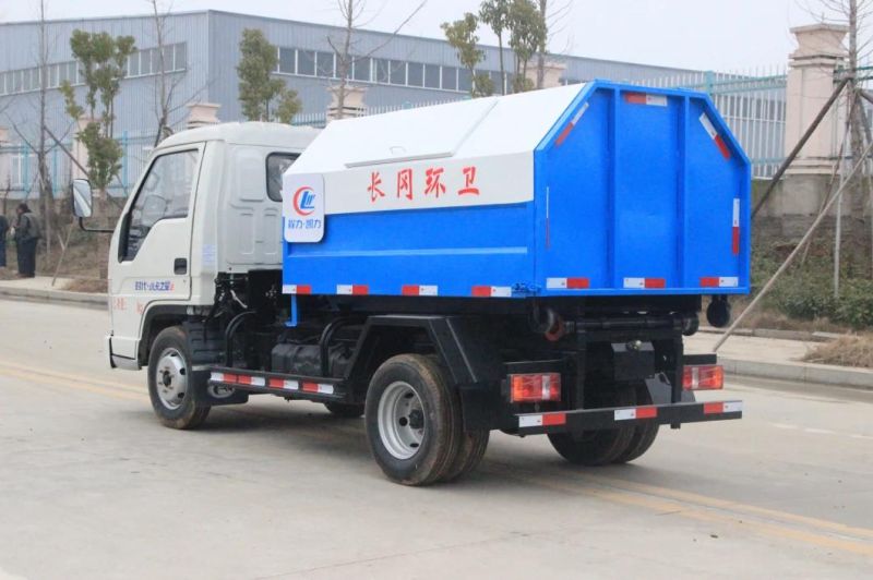 China Garbage Truck Hot Sale Forland 3m3 5m3 8m3 3cbm Mini Hook Boom Arm Lift Garbage Truck Detechable Container Hook Arm Garbage Truck