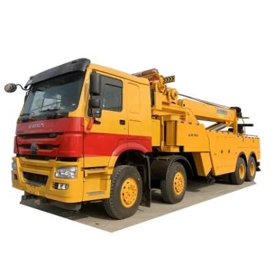 Heavy Duty HOWO 12 Wheels 40 Tons Towing Wrecker Truck with 3-Section 360 Degree Rotating Boom for Sales