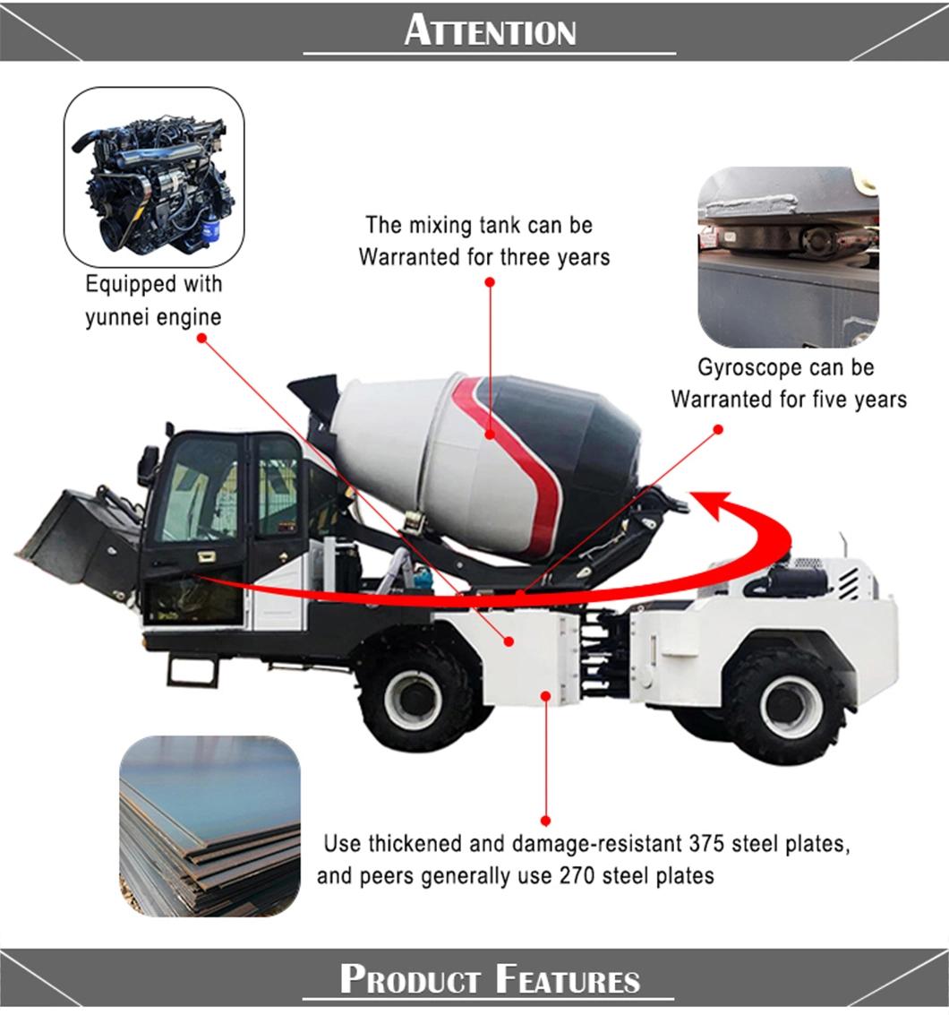 High Benefit 2m3 Concrete Mixer Trucks with Loader Trucks Mixer