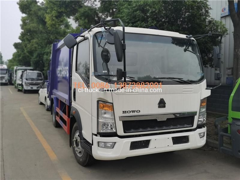 Good Quality HOWO Light 4X2 Rhd LHD 4m3 5m3 6m3 7m3 China Mini Compactor Garbage Truck