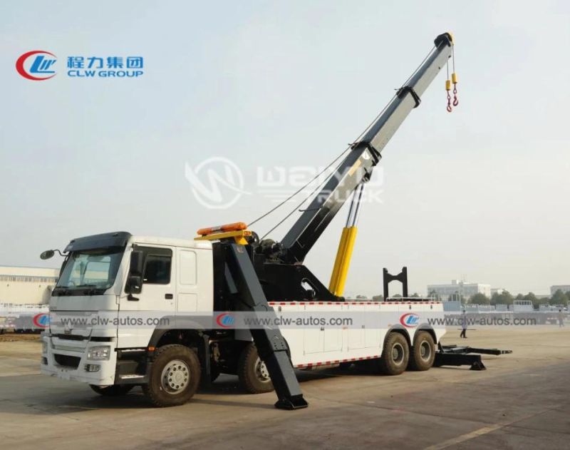 Sinotruk HOWO 8X4 420HP 50 Tons Rotation Rotator Emergency Road Recovery Rescue Wrecker Tow Truck Breakdown Buses Towing Truck